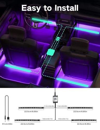 4Pcs Car Interior Lights