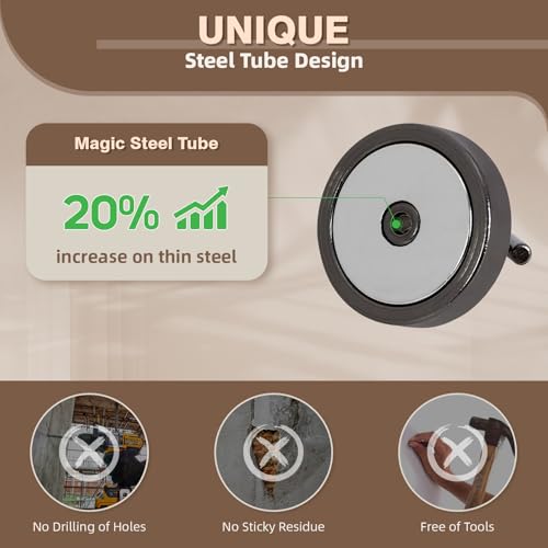 Magnetic Hooks Steel Tube Design for Cruise (Gunmetal / 100lb Magnetic Hooks)