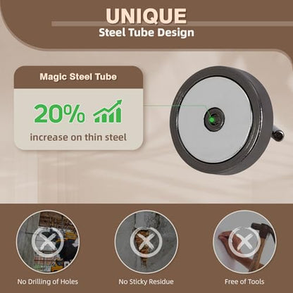 Magnetic Hooks Steel Tube Design for Cruise (Gunmetal / 100lb Magnetic Hooks)