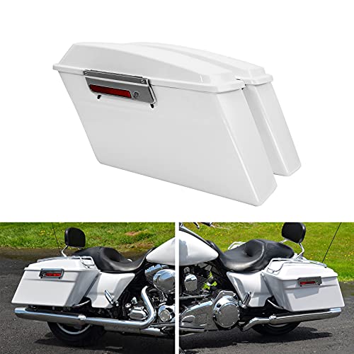 Motorcycle Saddle Bags W (White)