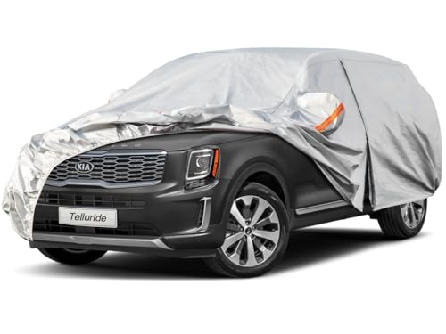 6 Layers Waterproof SUV Car Cover for Kia Telluride 2016 (LM-Silver / 55. Custom Fit Kia Telluride)