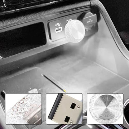 4PCS USB LED Car Interior Atmosphere Lamp (White)