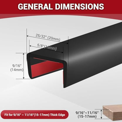 Rubber Edge Trim (Fit 5/8" - L20' / Black)