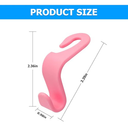 4 Pack Car Seat Headrest Hooks for Vehicle Seats (Pink)
