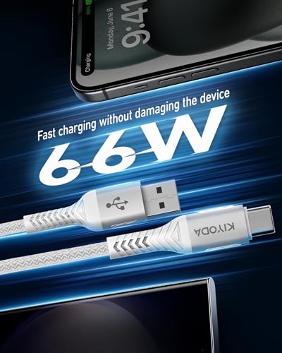 USB A to USB C Cable Fast Charging 66W (3FT - 2Pack / USB A to USB C / Silver)