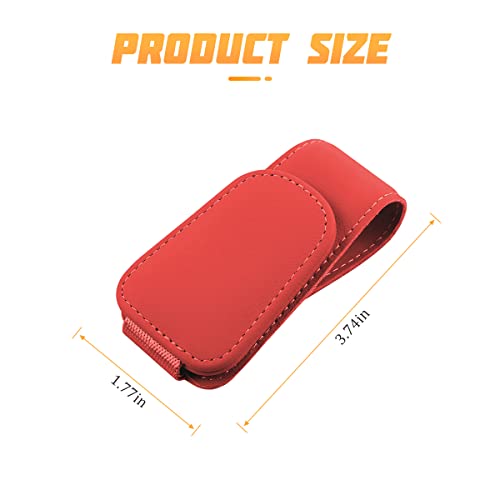 Sunglasses Holders for Car Sun Visor (1 Pack / Red/Leather)
