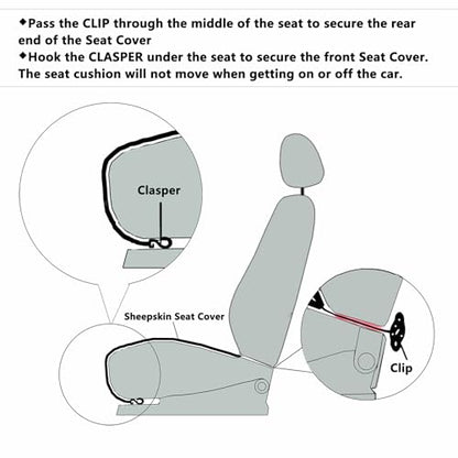 Blue Genuine Sheepskin Car Seat Cover for Fuzzy Fur Wool Cushion (Blue)