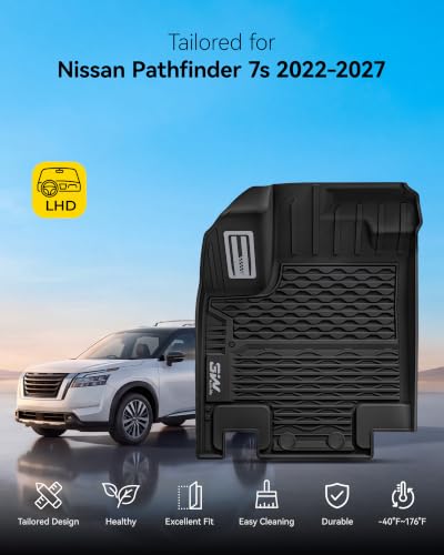 Metal Floor Mats Full Set for Nissan Pathfinder 7 Seats 2022
