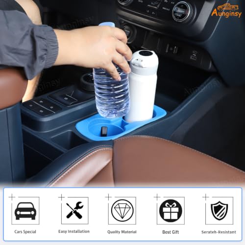 Center Console Cup Holder Protector Compatible with Ford Maverick 2022 (Blue)