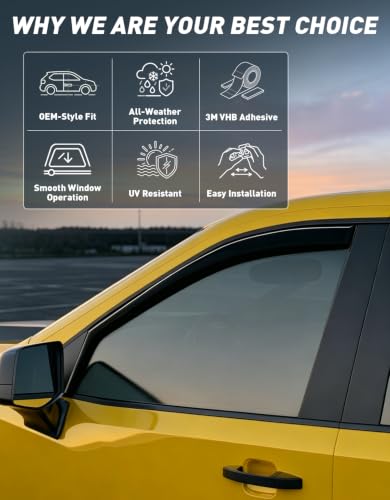 Window Rain Guards for 2019 (2019-2026 Chevy Silverado/GMC Sierra 1500 Crew Cab)