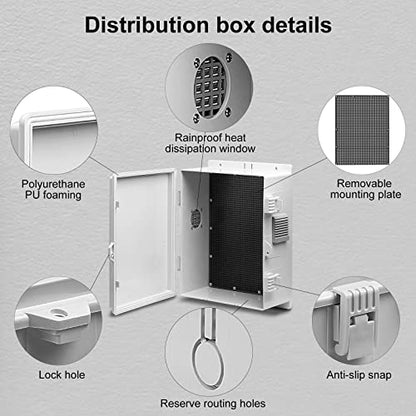 Outdoor Electrical Junction Box (9.2"H x 7"L x 4.6"W & Standard)