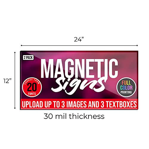 2 Pack Personalized Magnetic Signs for Vehicles (Design G)