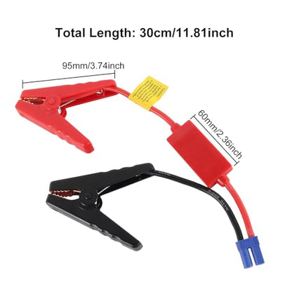 2pcs EC5 Jump Starter Cable with Battery Clamps for 12V Emergency Portable 10AWG Car Jump Start Battery Booster Cable Replacement Alligator Clips