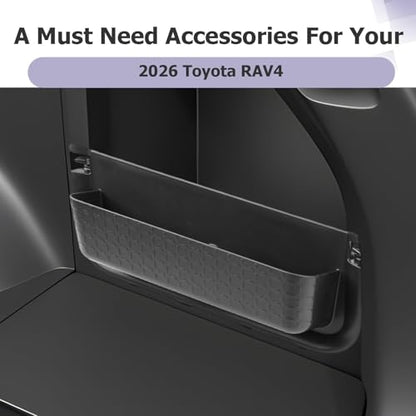 Trunk Side Pocket Storage Box Compatible with 2026 RAV 4 Accessories Armrest Console Secondary Storage Box Insert Tray Trunk Organizer ABS Material Black