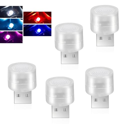 5 PCS USB LED Car Interior Atmosphere Lamp