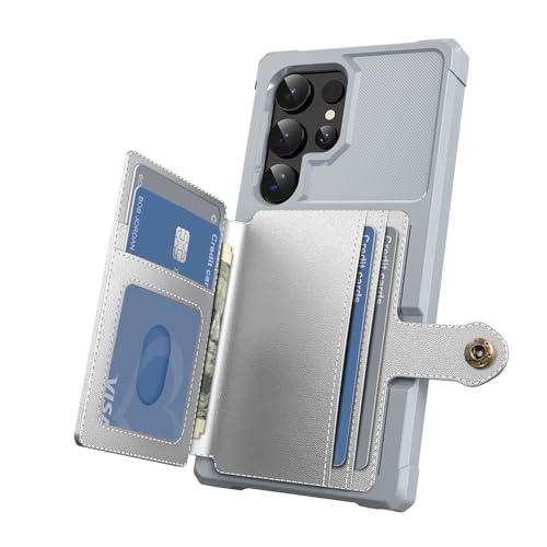 For Samsung Galaxy S25 Ultra Card Holder Case (Silver / Galaxy S25 Ultra)