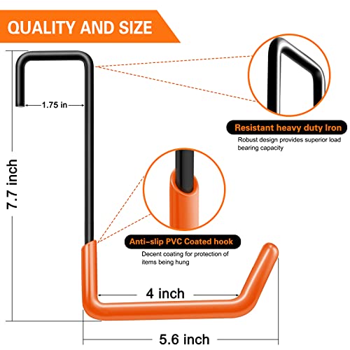 Rafter Hanger Large S Garage Hooks Bike Storage System Holder Organizer (Orange 12Pack)