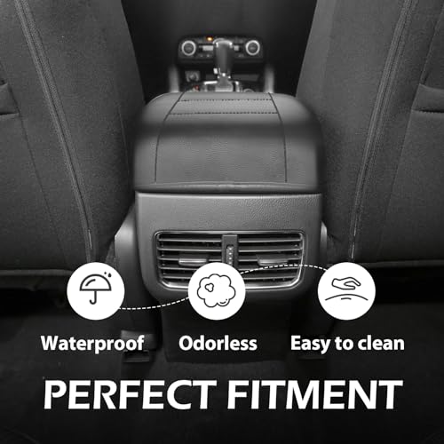 Armrest Cover for Mazda CX (24) 17-26 |CX-5| Black/Black Stitching, Regular)