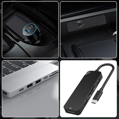3PCS USB Car Interior Ambient Lights (Blue)