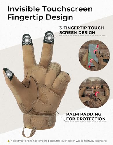 Tactical Gloves for Men (Brown, Microfiber Protection / X-Large)