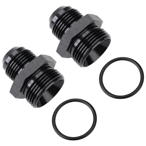 12AN Male Flare to 16AN ORB O (12AN to 16AN ORB / Black - 2PCS)