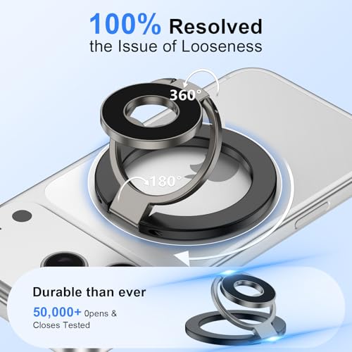 Magnetic Phone Ring Holder for Samsung Galaxy S26 S25 Ultra S25 S24 FE S24 (black)