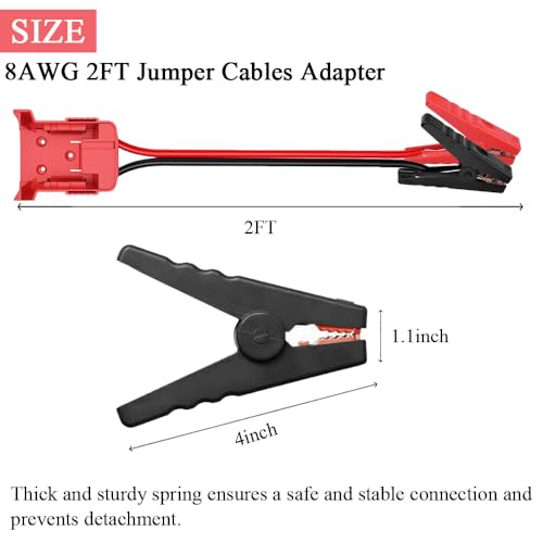 Jumper Cables Adapter Compatible with mil.Waukee m18 Battery (2FT)