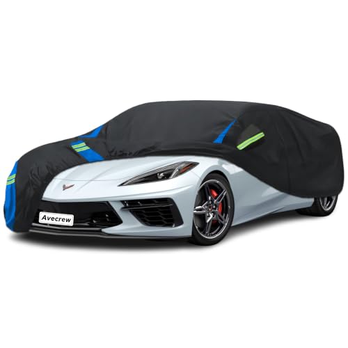 Car Cover Compatible with Chevy Corvette C4 (Black-Blue / Fit Corvette C4/C5/C6/C7)