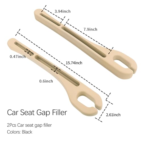 2026 Upgrade] 2PCS Car Seat Gap Filler with Phone Holder (Beige)