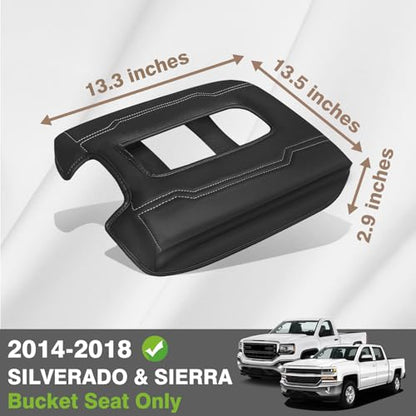 Armrest Cover for Silverado (1) 14-18 |Silverado & Sierra| Bucket Seat, +Thick)