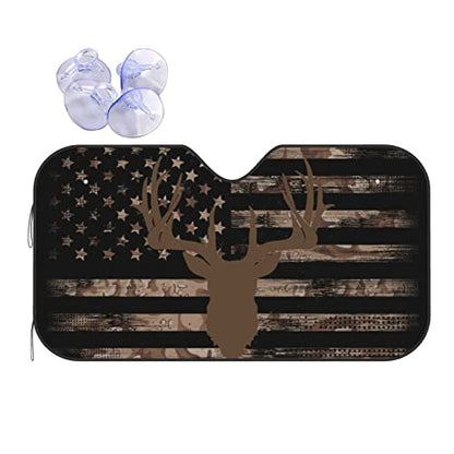 American Flag Camouflage Car Windshield Sunshade Front Window Sun Visor Protector Foldable Shield Cover for Truck SUV (White9 / Small)