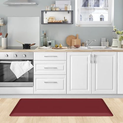 0.8" Thick Kitchen Mat Cushioned Anti Fatigue Rug Comfort Floor Mats (Red / 39"L x 17.3"W x 0.8"Th)