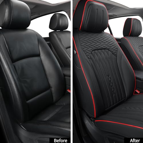 Car Seat Covers Full Set (Light-Black / Front Pair)