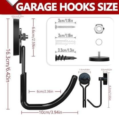 Heavy Duty Magnetic Hooks (2.6"x2-MJ / Black)