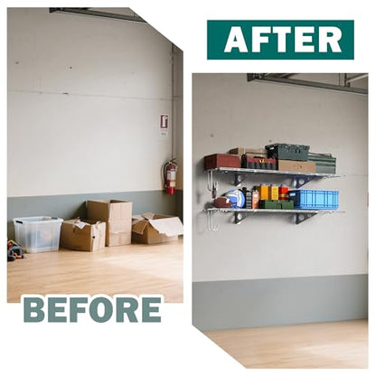 Garage Wall Shelves (White / 48X 12inch)