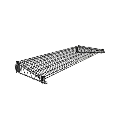 24" x 60" Black Epoxy Wire Wall Mount Shelf (Black / 24" x 60")
