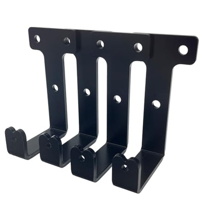 4 PCS black heavy duty metal flat j hooks for hanging 260 lbs (Large)