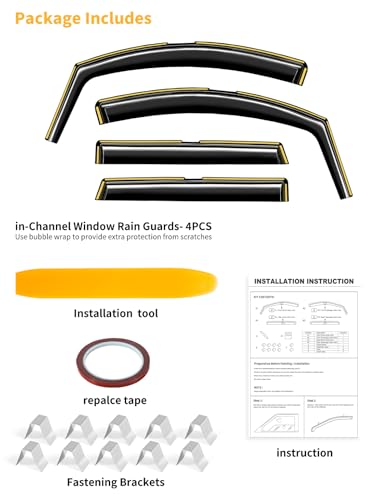 Window Visors Rain Guards for Hyundai Santa Fe 5 Seats 2019 (Fit for 2019-2023 Hyundai Santa Fe(5 seats))