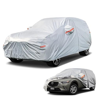 6 Layers Waterproof SUV Car Cover for Mazda CX (LM-Silver / 59. Custom Fit Mazda CX-30/CX-3)