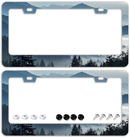 Mountains Forest License Plate Frames (Mountains Forest A)