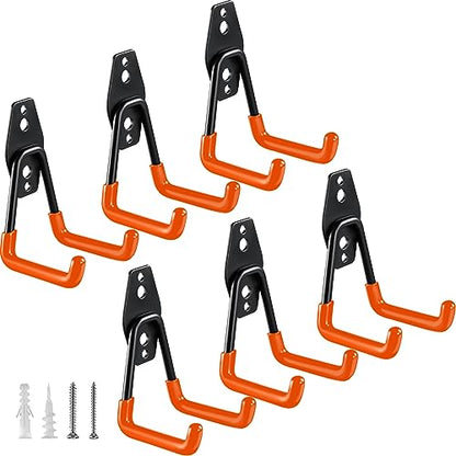 Heavy Duty Garage Hooks 6 Pack (6 Pack 2.8inch U Hook / Orange)