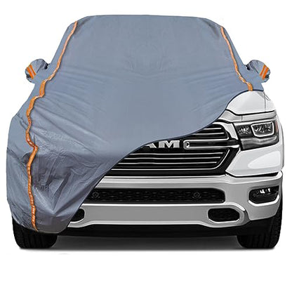 6 Layers PEVA Premium Full Car Cover Fit for Pickup Sedan hatchback SUVs MPV Rain and snow protection (Surrounding reflective strip / Pickup-L ( Fit for Pickup 213"- 237" ))