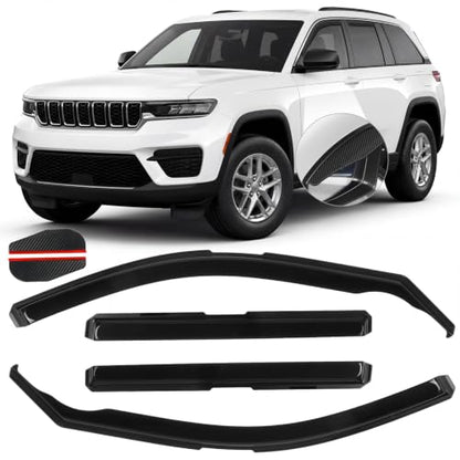 4PCS in Channel Window Rain Guards for 2021 (For 2021-2026 Grand Cherokee)