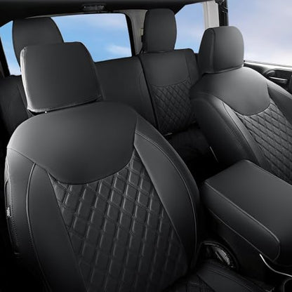 Wrangler JK Seat Covers Custom Fit for Jeep Wrangler (Black / 13-17 JK 2 Door Full Set)