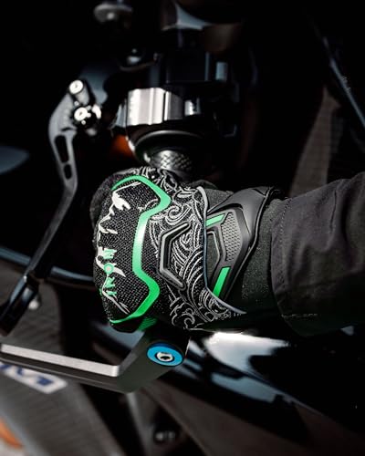 Motorcycle Gloves Motorbike Glove for Men Women Full Finger Knuckle Protection Touch Screen Cycling ATV Hiking Riding (Medium / mountain-Green)