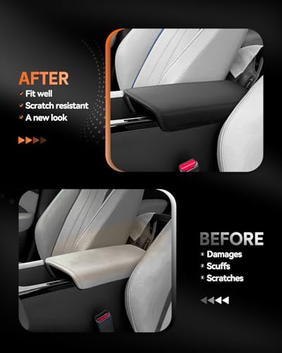 for 2025 2026 Acura ADX Center Console Cover Armrest Box Cover for ADX Accessories Console Arm Rest Protector (Acura ADX Thin Black Leather)