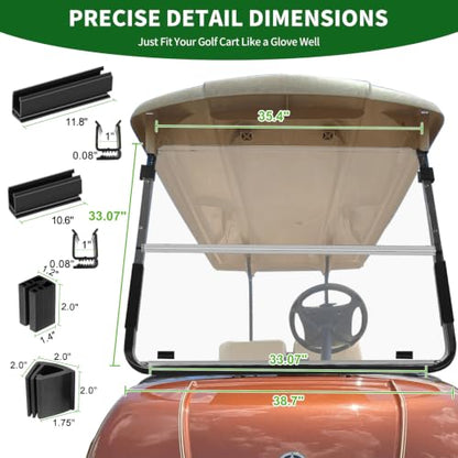 Golf Cart Foldable Windshield 3 (Clear)