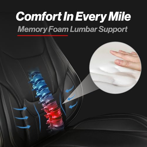 Premium Custom Fit Truck Car Seat Covers Front Seats Waterproof (A10 (See Vehicle Size Chart) / Front - Black)