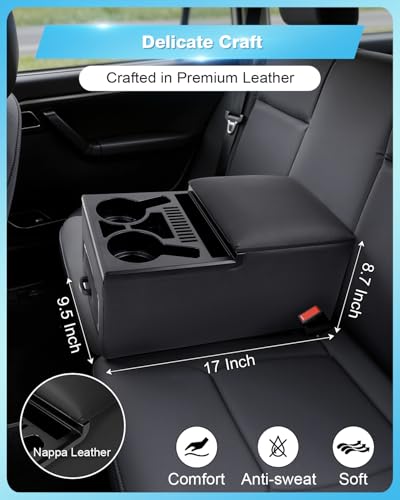 Universal Bench Seat Center Console for Trucks (Regular Black)