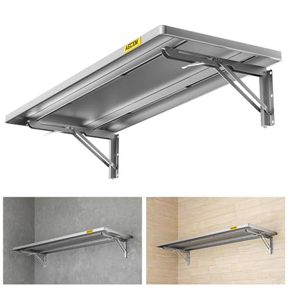 1.2x3ft Adjustable Rail Type Folding Storage Rack Shelf (1.2x3ft / Silver Gray)